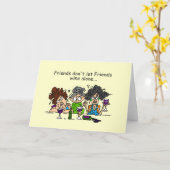 友達はワインを一人にしてはならない カード (黄色い花)