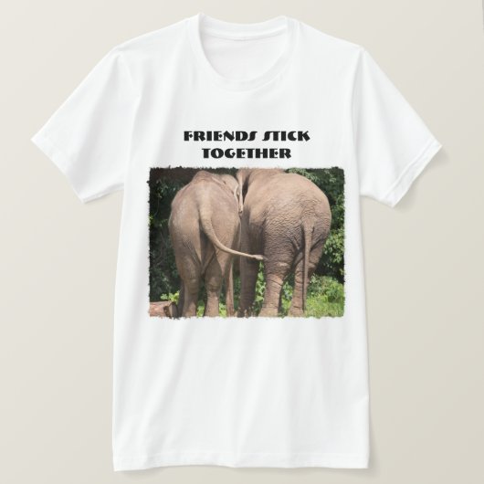 友達は一緒 象のTシャツ Tシャツ (デザイン正面)