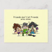 友達は友達と一緒にワインを飲ませない ポストカード (正面)