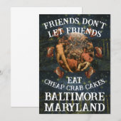 友達は友達に安いカニのケーキを食べさせない 招待状 (正面/裏面)