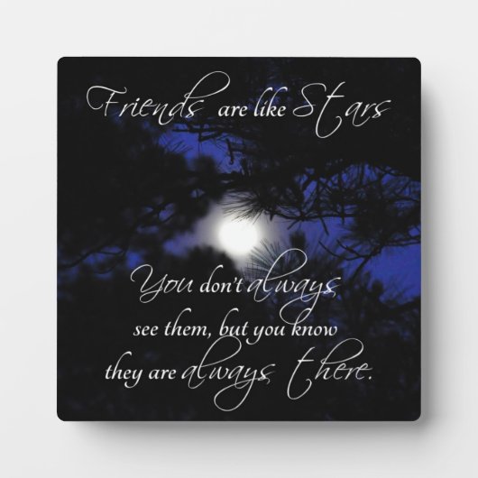 「友達は星のようなもの」愛らしい友情のギフト フォトプラーク (正面)