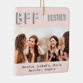 友達は永遠にピンクの銀のベスティーズ写真 セラミックオーナメント (右)