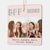 友達は永遠にピンクの銀のベスティーズ写真 セラミックオーナメント (左)