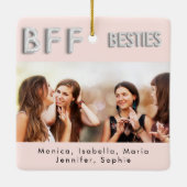 友達は永遠にピンクの銀のベスティーズ写真 セラミックオーナメント (裏面)