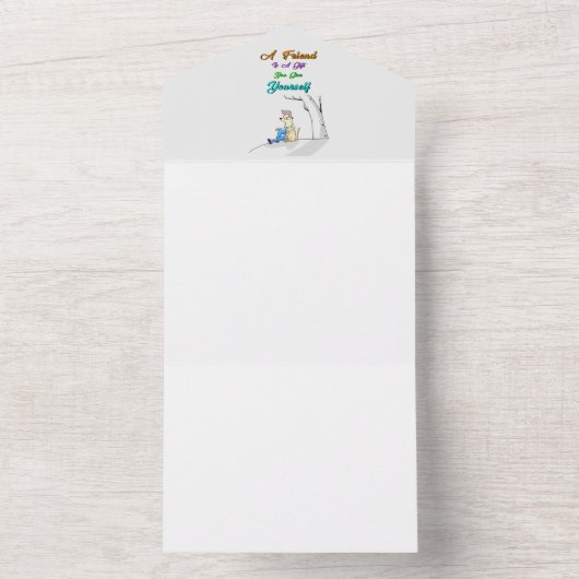 友達は自分に与える贈り物 犬たちとの友情 オールインワン招待状 (内側)