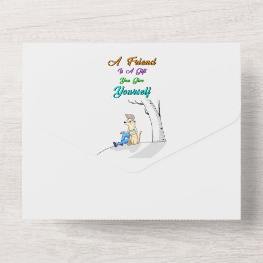 友達は自分に与える贈り物 犬たちとの友情 オールインワン招待状 (裏面)