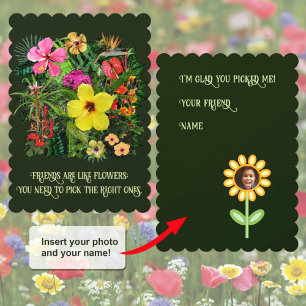 友達は花のように🌻フォトカード サンキューカード