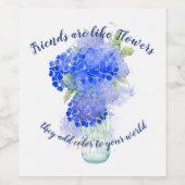 友達は花のように友情引用文ギフト ワインラベル (シングルラベル)