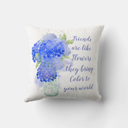 友達は花のように彼らはカラー引用文 クッション (裏面)