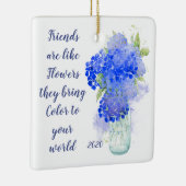 友達は花のように彼らはカラー引用文 セラミックオーナメント (右)