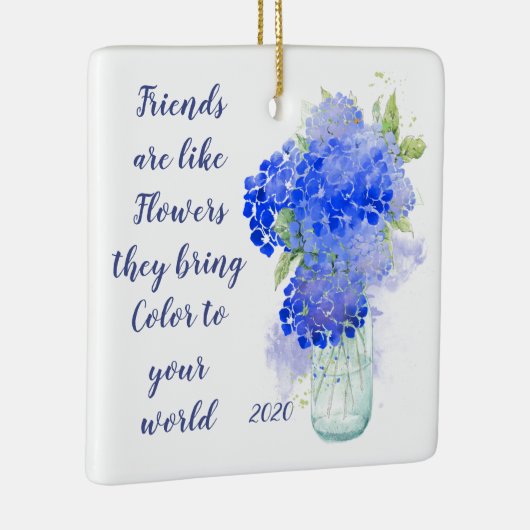 友達は花のように彼らはカラー引用文 セラミックオーナメント (右)