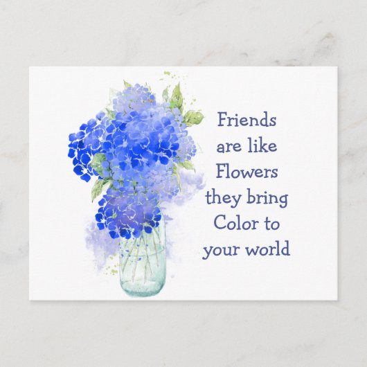 友達は花のように彼らはカラー引用文 ポストカード (正面)