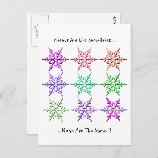 友達は雪片のようなものだ。 ポストカード (正面/裏面)