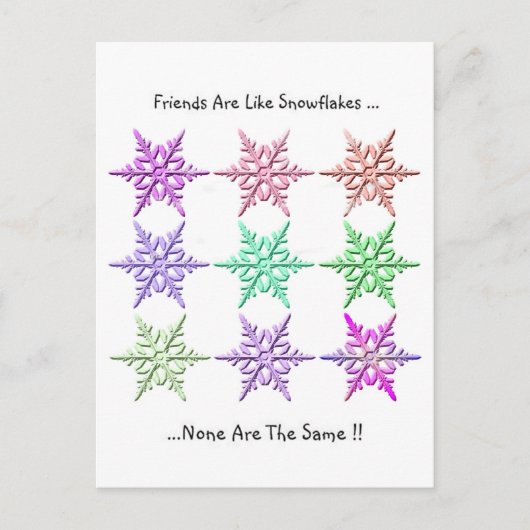 友達は雪片のようなものだ。 ポストカード (正面)