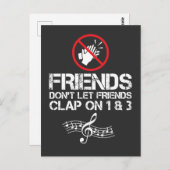 友達は1&3音楽で友達を拍手させなおもしろいい ポストカード (正面/裏面)