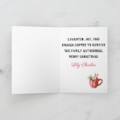 友達へのカスタムメリークリスマスコーヒー名言 シーズンカード (内部)