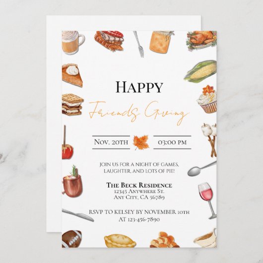 友達への招待 招待状 (正面/裏面)