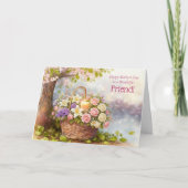 友達への素敵な母の日のバスケットと花 カード (正面)