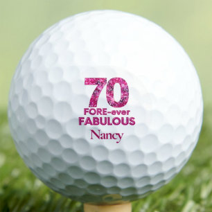 友達への70歳の誕生日プレゼント ピンクの花柄でファビュラスに ゴルフボール