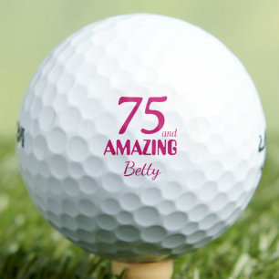 友達への75歳の誕生日プレゼント ピンク おしゃれ ゴルフボール
