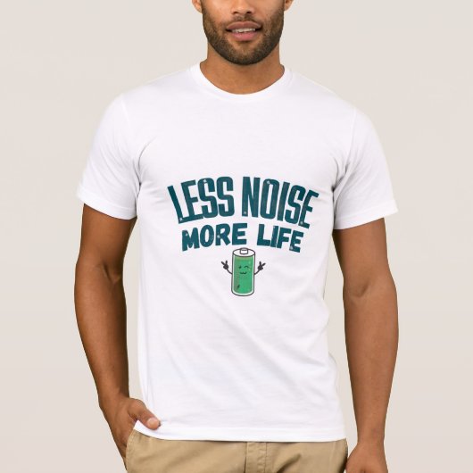 友達への「Less Noise More Life」Tシャツ Tシャツ (正面)