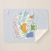 友達みんなで小妖精や小人のクリスマスを楽しむ シェルパブランケット (正面(横))