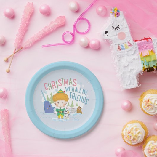友達みんなで小妖精や小人のクリスマスを楽しむ ペーパープレート (パーティー)