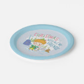友達みんなで小妖精や小人のクリスマスを楽しむ ペーパープレート (アングル)