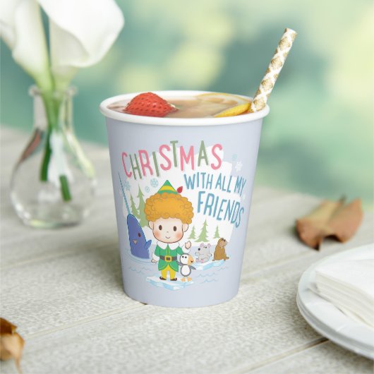 友達みんなで小妖精や小人のクリスマスを楽しむ 紙コップ (インサイチュ)