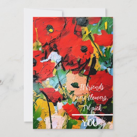 友達もしは花…赤いポピーのノートカード サンキューカード (正面)