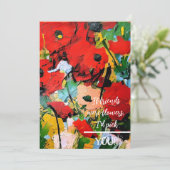 友達もしは花…赤いポピーのノートカード サンキューカード (スタンド正面)