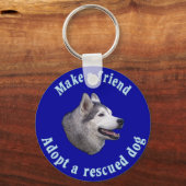 友達を作る – シベリアのハスキー キーホルダー (正面)