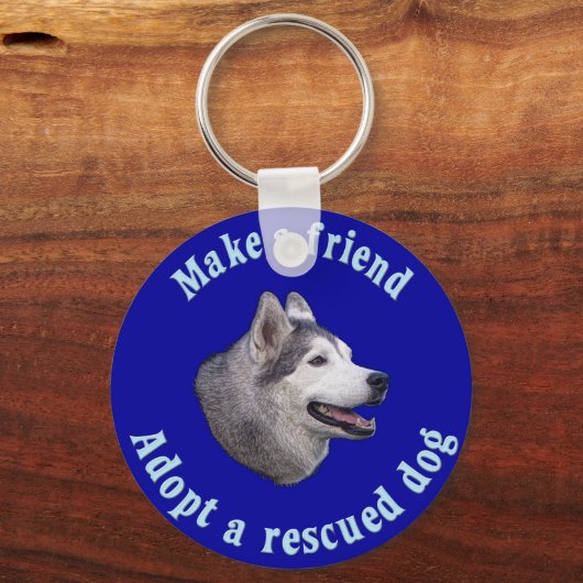 友達を作る – シベリアのハスキー キーホルダー (正面)