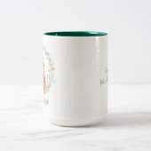 友達を里子に出す猫マグ - ボタニカル・ウォーターカラー ツートーンマグカップ (中央)