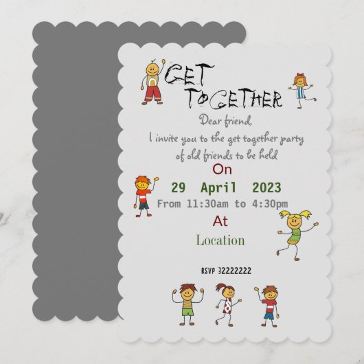 友達を集めて 招待 招待状 (正面/裏面)