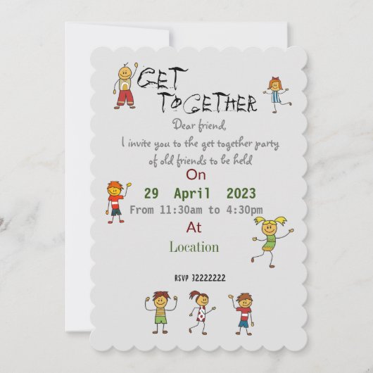 友達を集めて 招待 招待状 (正面)