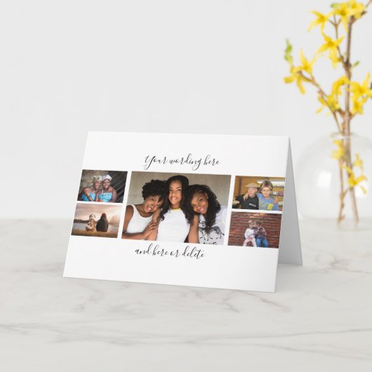 友達オリジナル7枚写真コラージュとスクリプト カード (黄色い花)