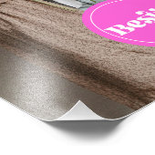 友達カスタムのレトロなタイポグラフィピンク フォトプリント            (角)