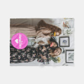 友達カスタムのレトロなタイポグラフィピンク フリースブランケット (正面(横))