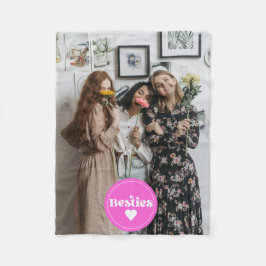 友達カスタムのレトロなタイポグラフィピンク フリースブランケット