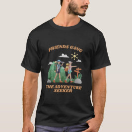 友達グループの冒険好きマッチングTシャツ Tシャツ