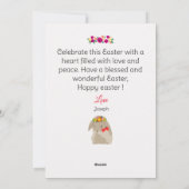 友達シンプルにモダンイースターのバニーハッピーイースター シーズンカード (裏面)
