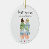 友達パーソナライズされたにアボカドのギュ最高のメント セラミックオーナメント (右)
