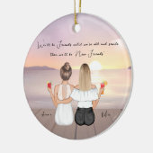 友達パーソナライズされたのクリスマス最高の贈り物 セラミックオーナメント (左)