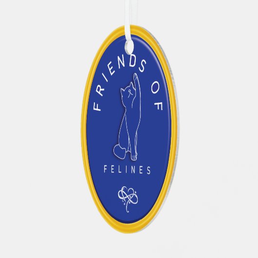 友達パーソナライズされたの猫科の動物オーナメント メタルオーナメント (正面左)
