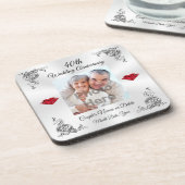 友達パーソナライズされたへの40周年記念贈り物 コースター (左側)