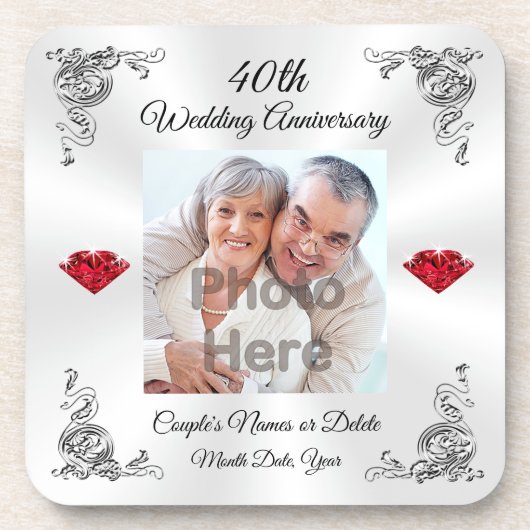 友達パーソナライズされたへの40周年記念贈り物 コースター (正面)