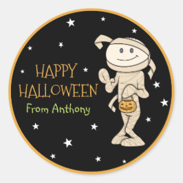 友達ファンキーミラパーソナライズされたハロウィーンステッカー ラウンドシール