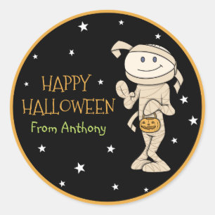 友達ファンキーミラパーソナライズされたハロウィーンステッカー ラウンドシール
