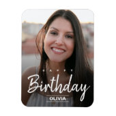 友達モダンの誕生日のグリーティングを写真のポストに置き換える マグネット (縦)